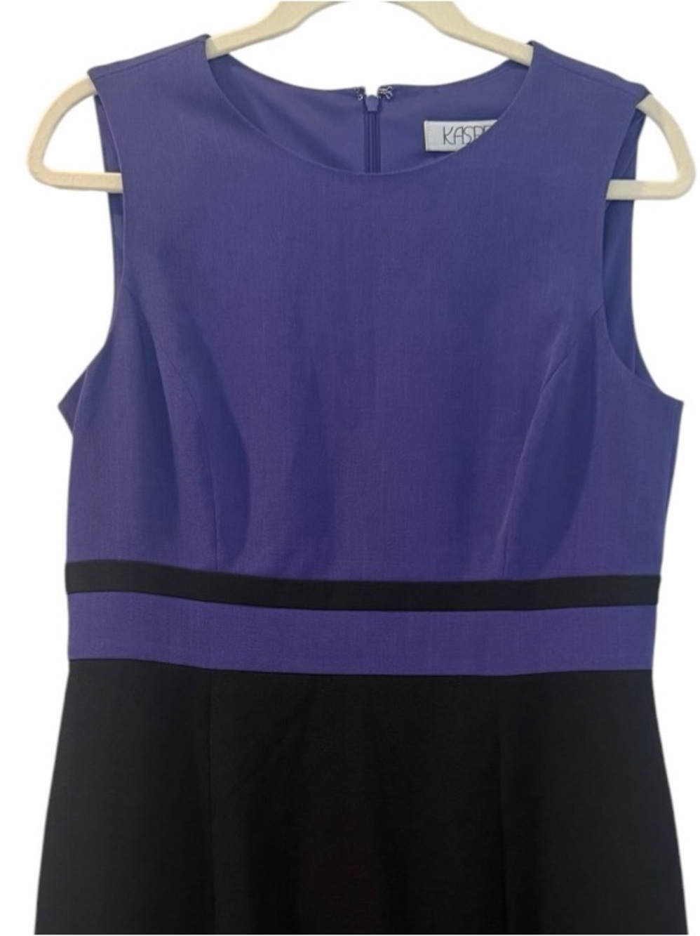 Kasper Women's Stretch Crepe Sheath Dress Purple Black Sz 6 NEW - Picture 8 of 8